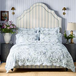 Portman Upholstered Bed &amp; Headboard with Piping
