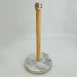 OPEN BOX: Arabescato Marble with Brass Inlay Paper Towel Holder