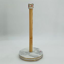 OPEN BOX: Arabescato Marble with Brass Inlay Paper Towel Holder