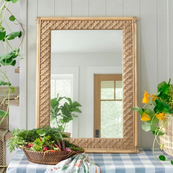 Hill House x Williams Sonoma Home Bianca Rattan Mirror by Williams Sonoma Home