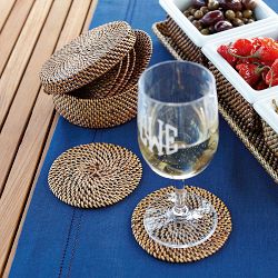 Nito Coasters with Holder, Set of 6