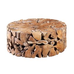 Sliced Teak Round Coffee Table (39")