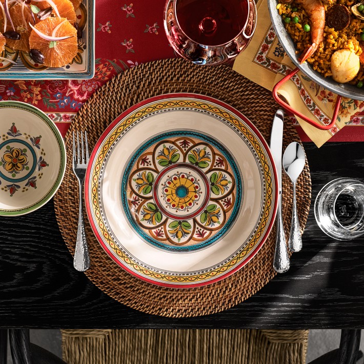 Williams-Sonoma イタリア製 カントリーフェア プレート4枚セット Solera Dinner Plates | Williams Sonoma