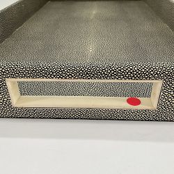 OPEN BOX: Faux Shagreen Tray, Rectangle, 13" X 22", Graphite