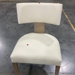 OPEN BOX: Koret Side Chair, Standard, Performance Vegan Pebbled Leather, Ivory, Heritage Grey