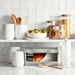 Williams Sonoma Olivewood &amp; Glass Canister