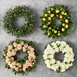 White Hydrangea UV Protected Faux Wreath, 27"