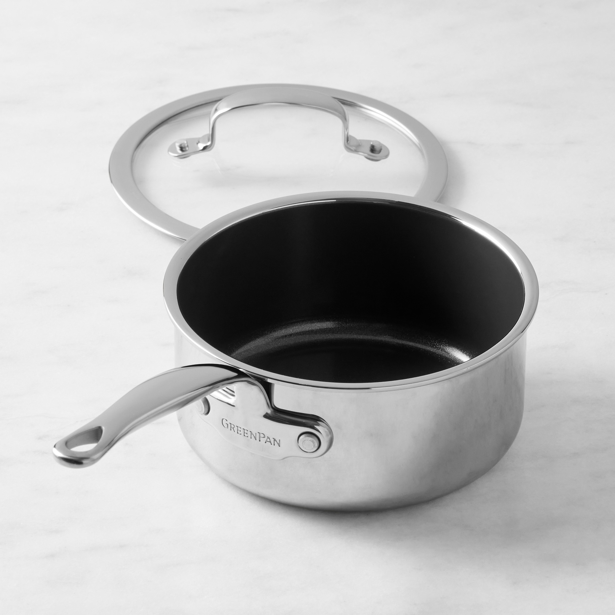 GreenPan Premiere Max Stainless-Steel Ceramic Nonstick Saucepan, 2-Qt. Sansujyuku sansujyuku.com