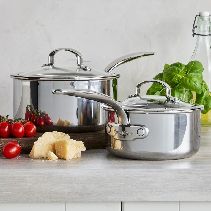 GreenPan Premiere Max Stainless-Steel Ceramic Nonstick Saucepan