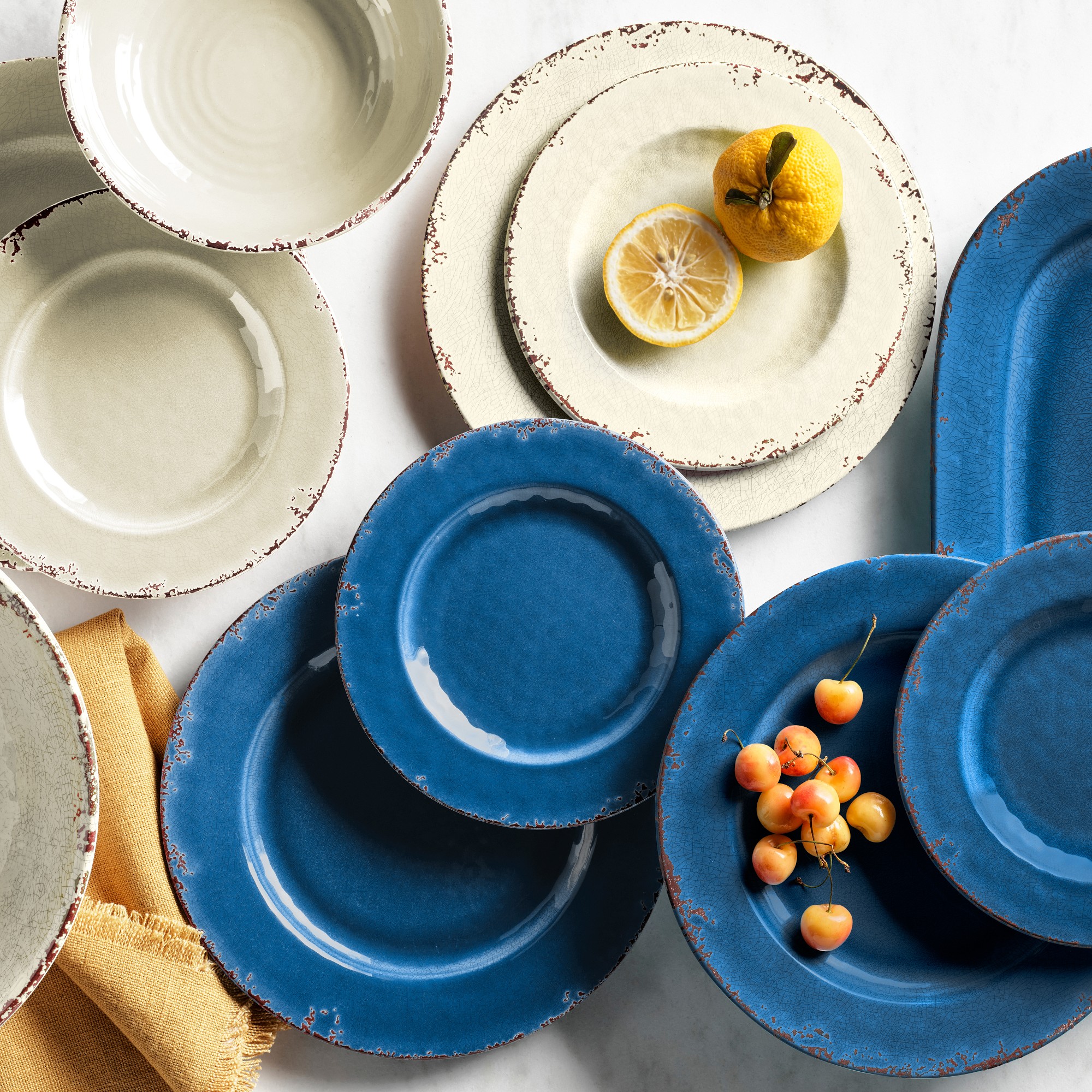 Rustic Outdoor Melamine 12-Piece Dinnerware Set Sansujyuku sansujyuku.com
