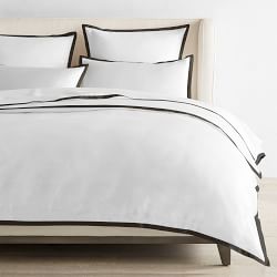 OPEN BOX: Chambers® Italian Border 300 Thread Count Sateen Sham, Euro, Black