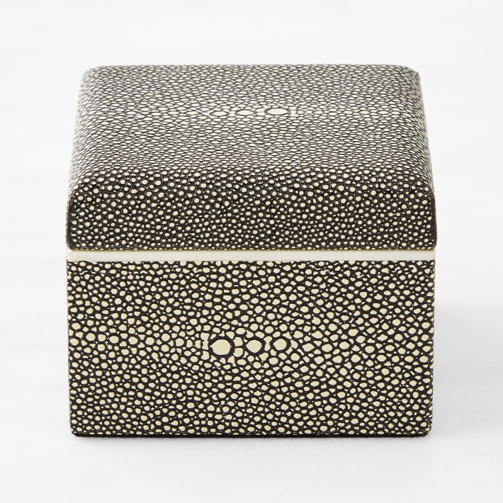 Faux Shagreen Box Storage Solution | Williams Sonoma