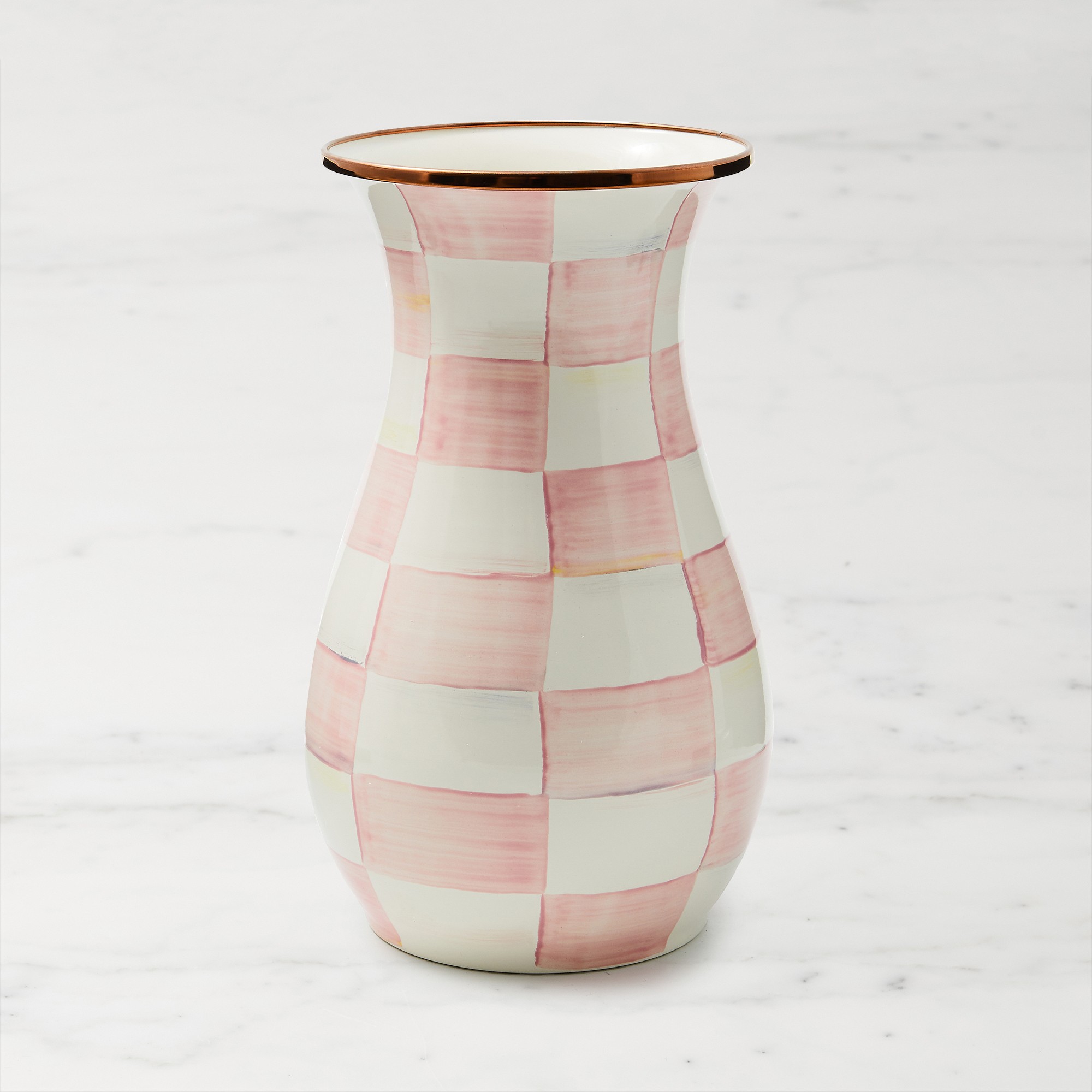 MacKenzie-Childs Rosy Check Tall Vase Simolary simolary.com