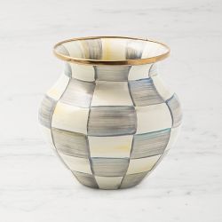 MacKenzie-Childs Sterling Check Enamel Vase, Medium