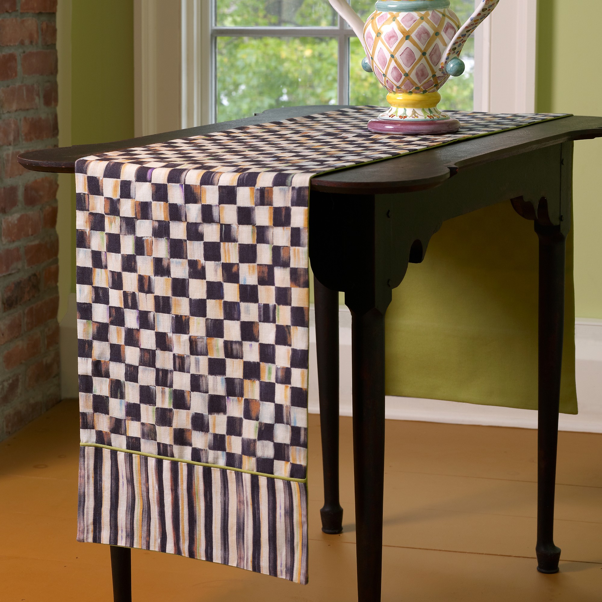 MacKenzie-Childs Courtly Check & Stripe Table Runner Simolary simolary.com 5
