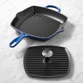 Le Creuset Signature Enameled Cast Iron Square Grill Pan & Press Set Simolary simolary.com 7