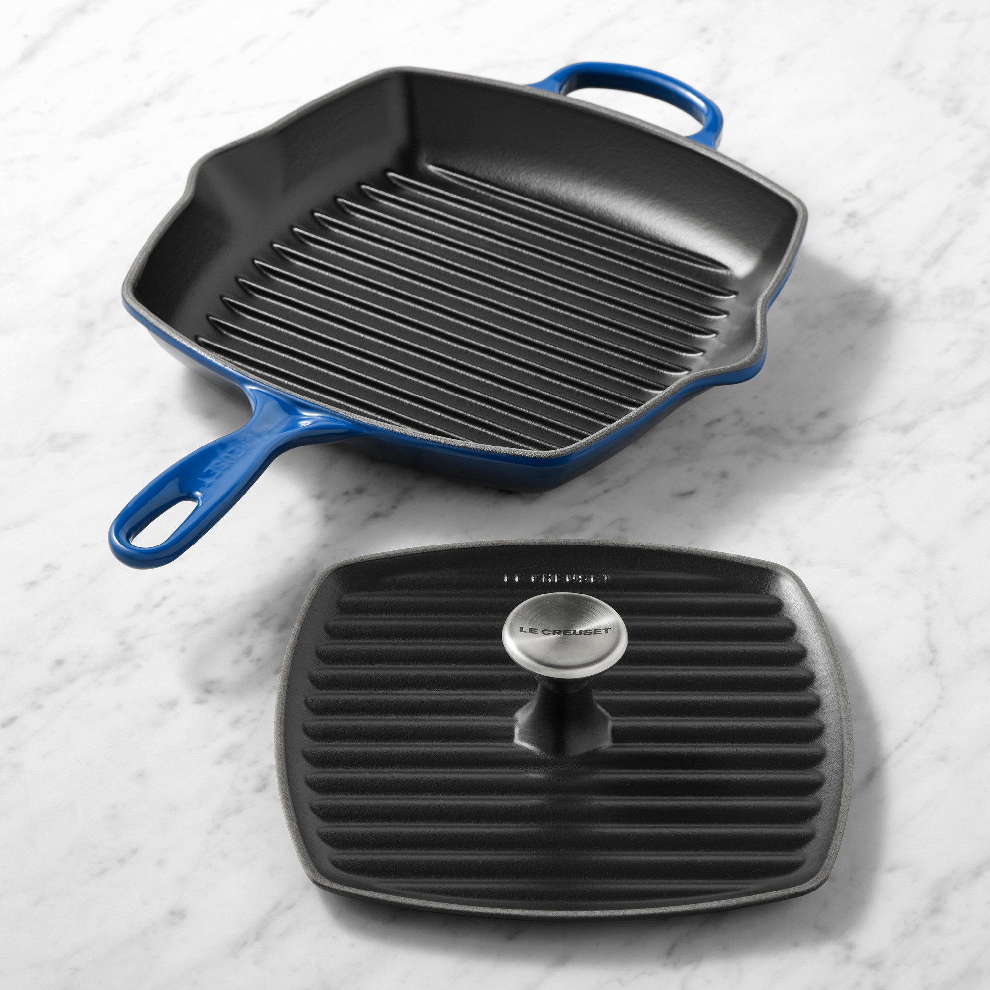 Le Creuset Signature Enameled Cast Iron Square Grill Pan & Press Set Simolary simolary.com 5