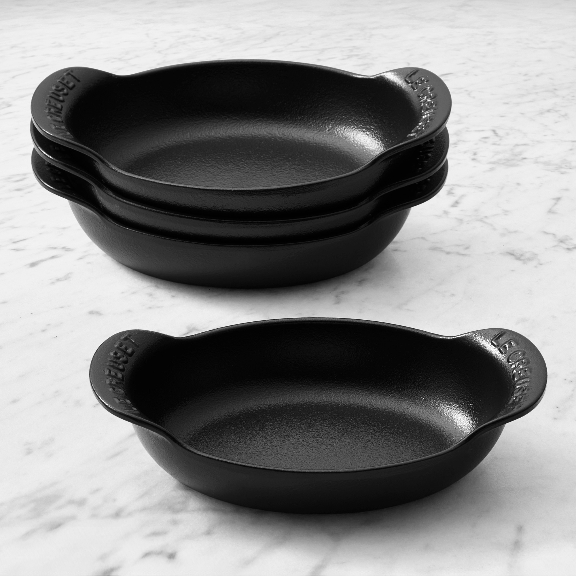 Le Creuset Gourmand Enameled Cast Iron 4-Piece Oval Baker Set Simolary simolary.com
