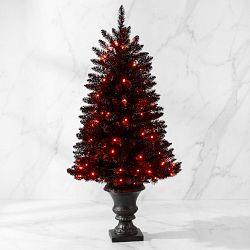 Halloween Black Pre-Lit Faux Tree in Urn, 48"
