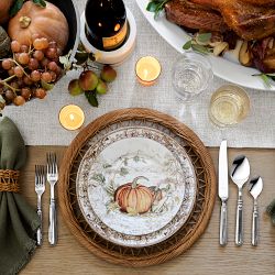 Plymouth Pumpkin 12-Piece Dinnerware Set