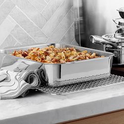 Williams Sonoma Signature Thermo-Clad™ Stainless-Steel Ovenware Lasagna Baker, 17" x 11"