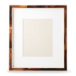 OPEN BOX:Horn and Bone Picture Frame, Dark, 8" X 10"