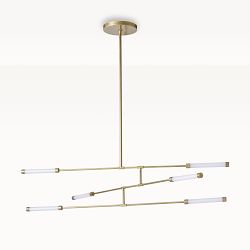 Integrated LED Linear Chandelier, Horizontal, Antique Brass