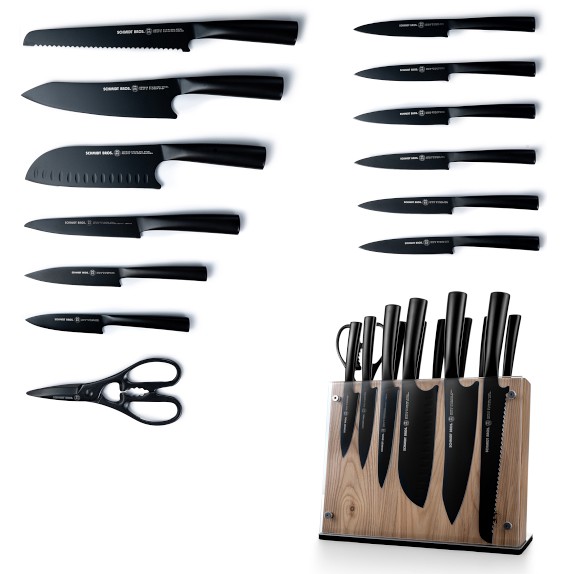 Schmidt Brothers Jet Black Knife Block Set, 14 | Williams Sonoma