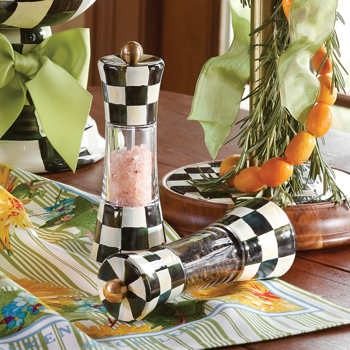 Mackenzie Childs Courtly Check Salt & Pepper Mills | Williams Sonoma