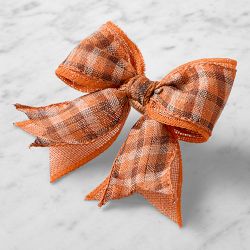 Kim Seybert x Williams Sonoma Fall Plaid Bow Napkin Rings, Set of 4