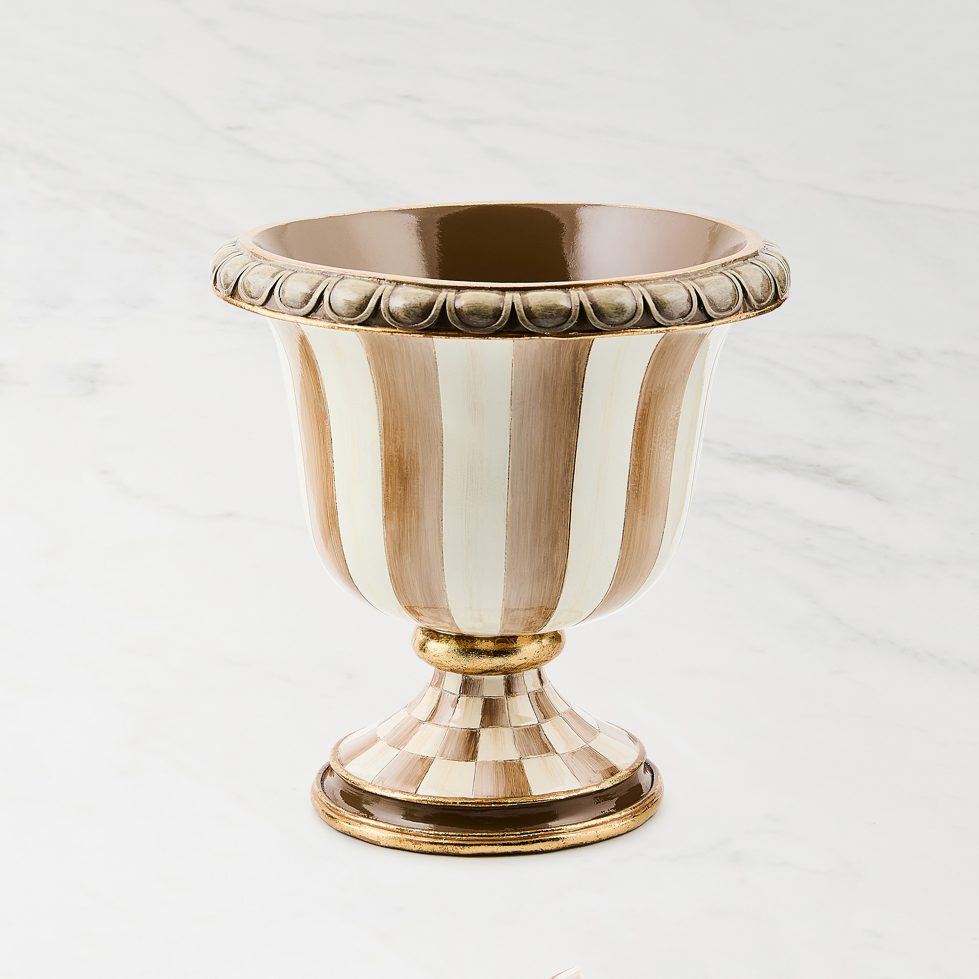 MacKenzie-Childs Mocha Stripe Tabletop Urn Simolary simolary.com 5