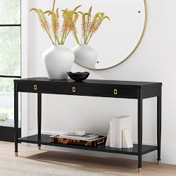 Lacourte 3-Drawer Open Console Table (61")