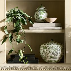Green Ginger Jar, Floral Vine