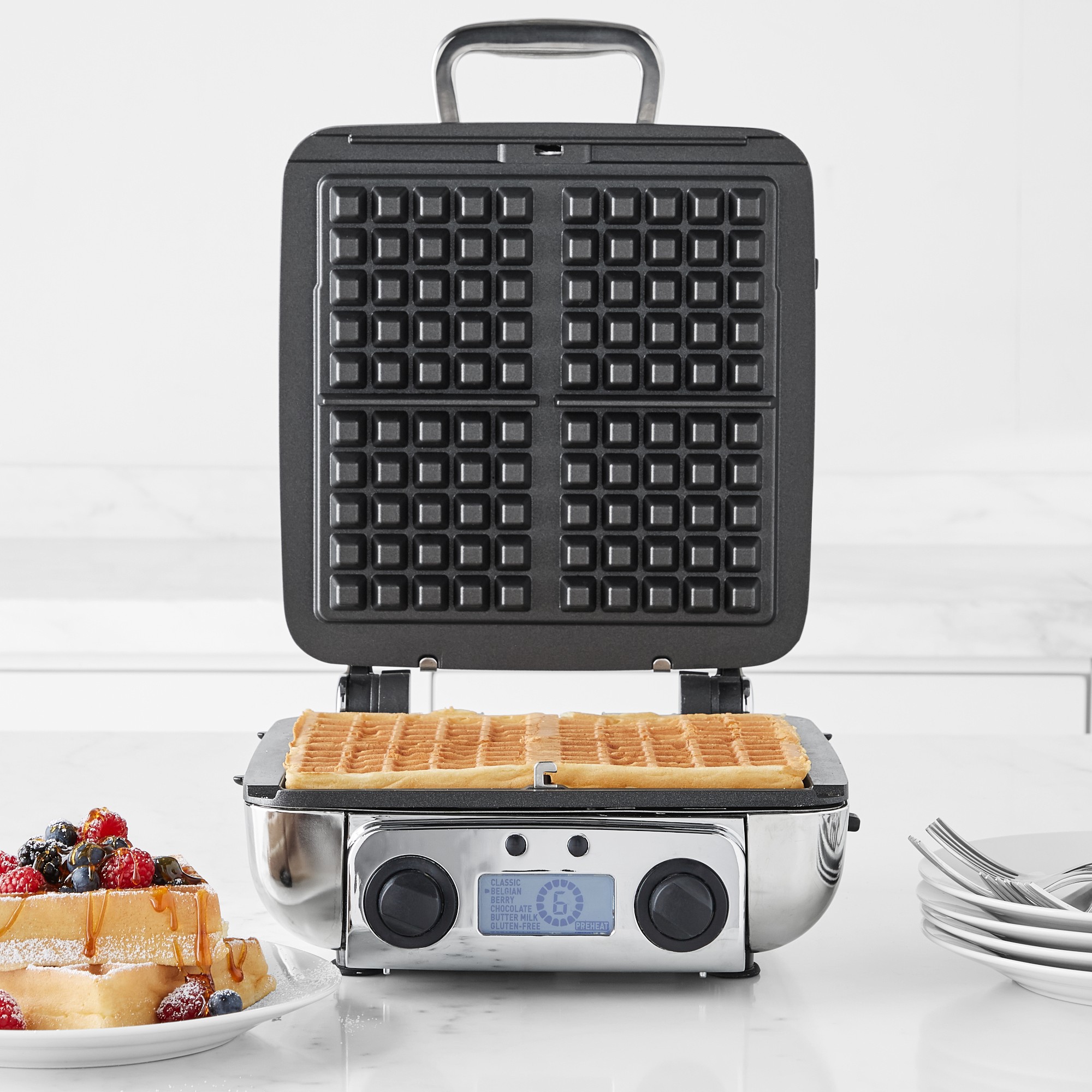 All-Clad 4-Square Digital Gourmet Waffle Maker with Removable Plates Simolary simolary.com