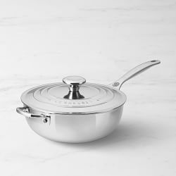 Le Creuset Stainless-Steel Saucier, 3.5-Qt.