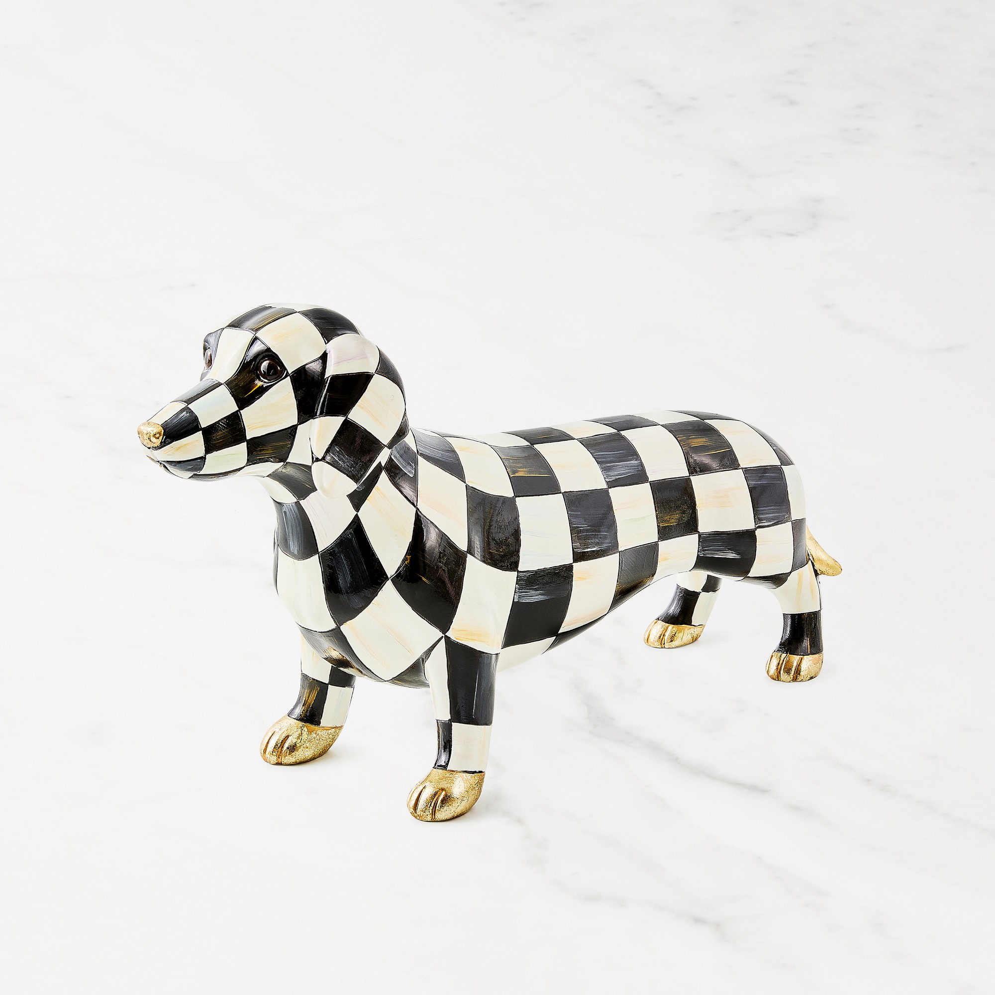 MacKenzie-Childs Courtly Check Dachshund Figurine Simolary simolary.com