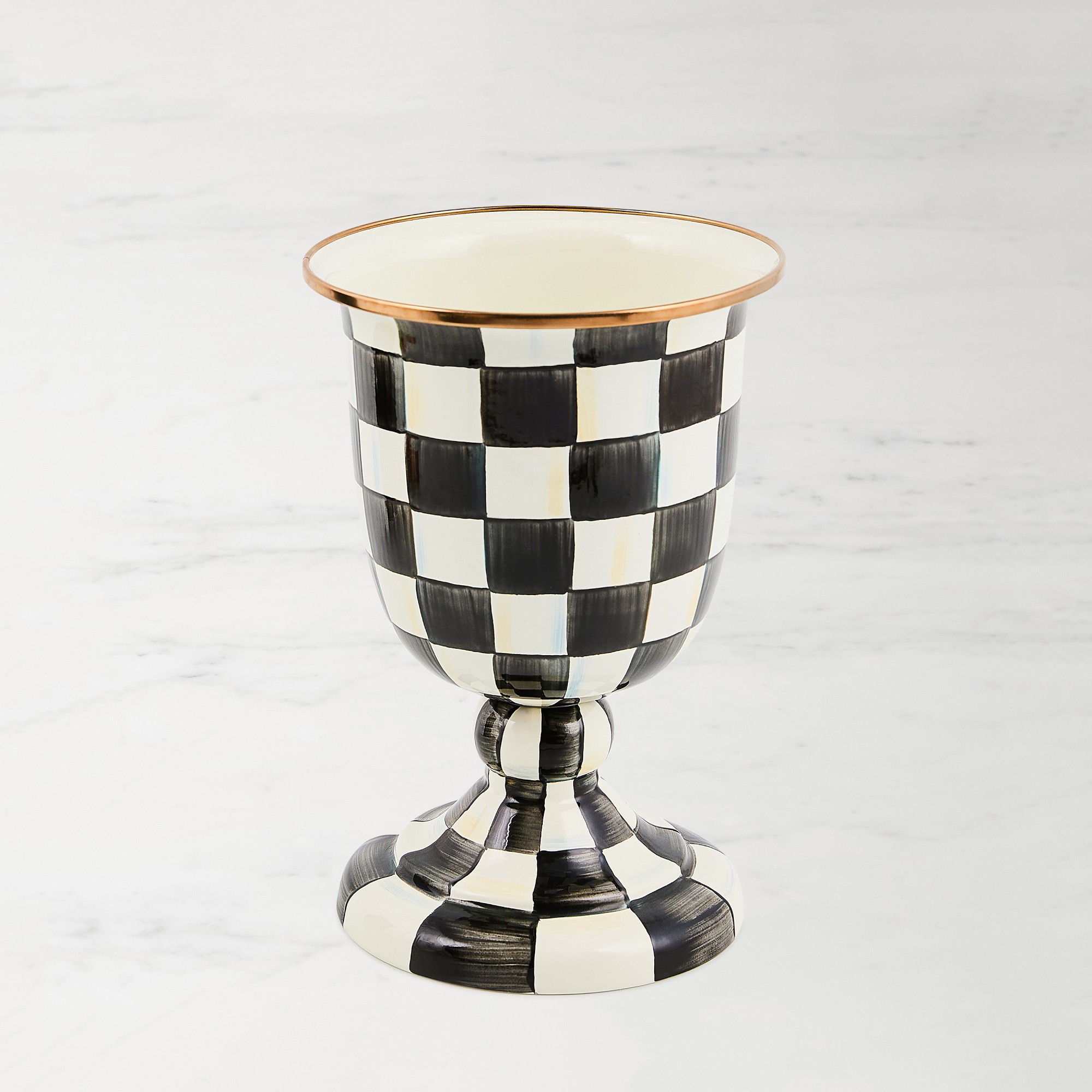 MacKenzie-Childs Courtly Check Pedestal Vase Simolary simolary.com