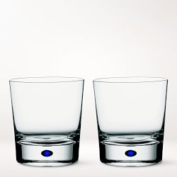 Orrefors Intermezzo Blue Double Old Fashioned Glasses, Set of 2