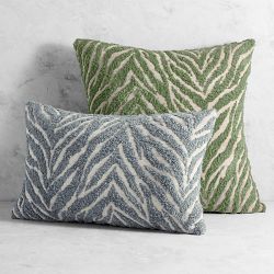 Chasper Zebra Pillow Cover, Stone Blue