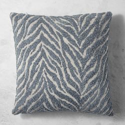 Chasper Zebra Pillow Cover, Stone Blue