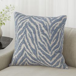 Chasper Zebra Pillow Cover, Stone Blue