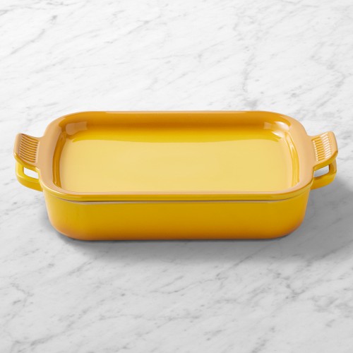 Le Creuset Stoneware Rectangular Baker with Platter Lid, 2 3/4 Qt., Nectar