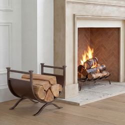 Addison Log Holder, Burnished Bronze