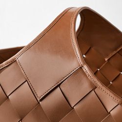 Adheira Leather Woven Basket