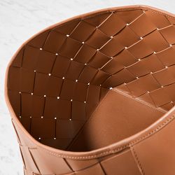 Adheira Leather Woven Basket