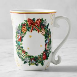 Twas the Night Before Christmas Wreath Mug, Set of 4