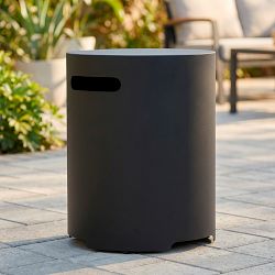 Cardona Round Tank Cover and Side Table, Black