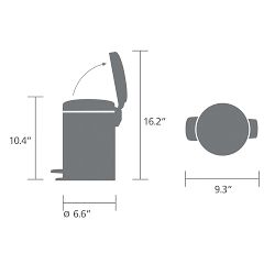 Brabantia newlcon Step On Trash Can, 3-Liter