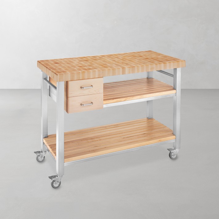 John Boos End-Grain Butcher Block Kitchen Cart - 48