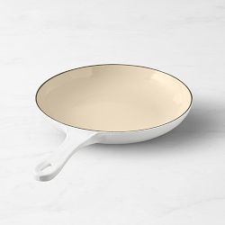 Le Creuset Enameled Cast Iron Shallow Fry Pan, 9.75", Matte White